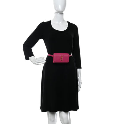 Saint Laurent Grain De Poudre Monogram Kate Belt Bag Fuchsia 2 of 10