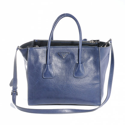 Prada Glace Calf Twin Pocket Tote Baltico 1 of 9