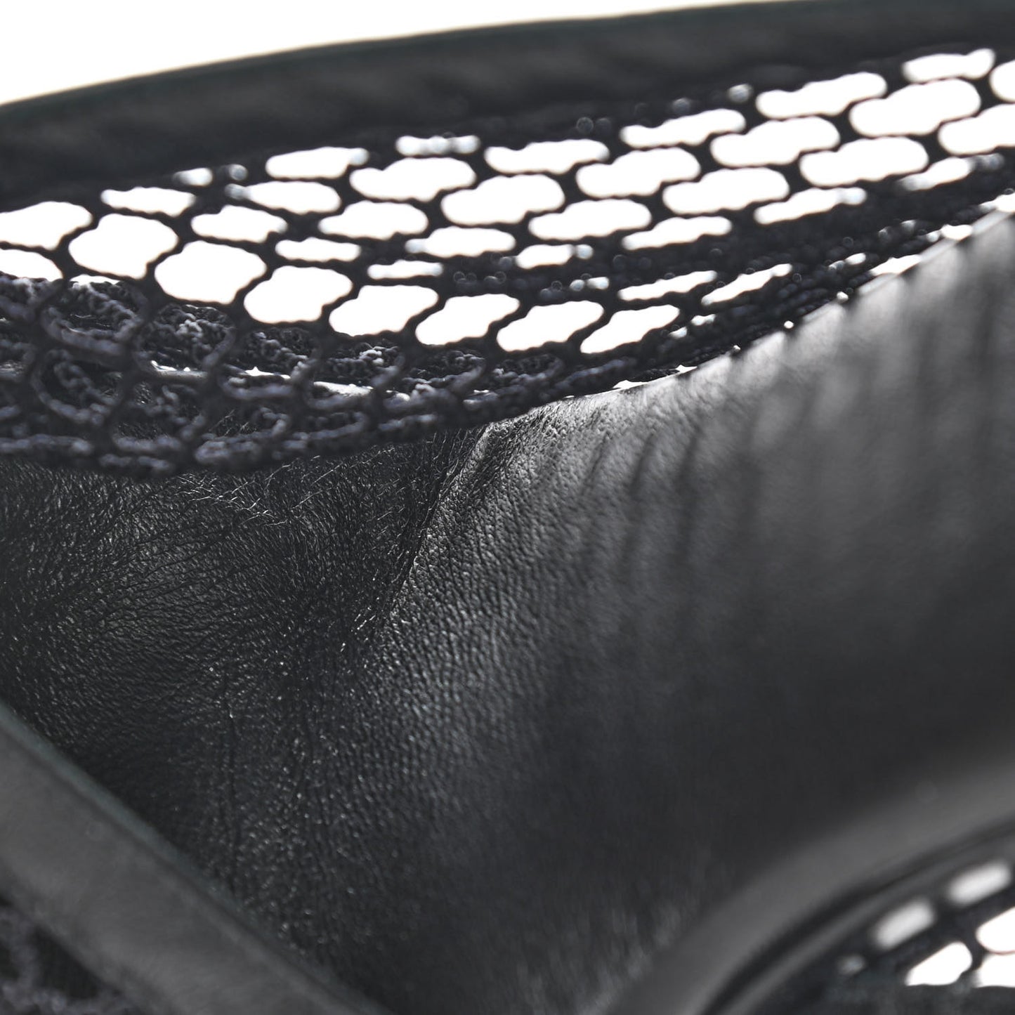 Mesh Nappa Chunky Chain Sandals 38 Black