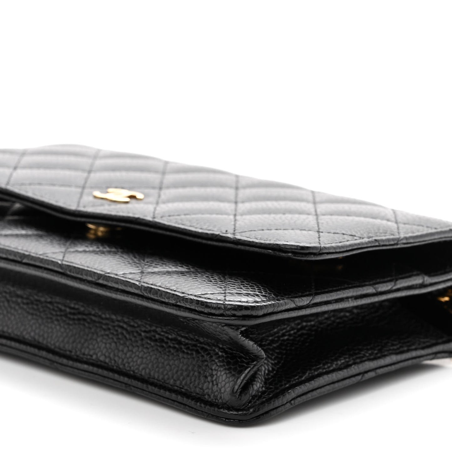 Caviar Quilted Wallet on Chain WOC Black