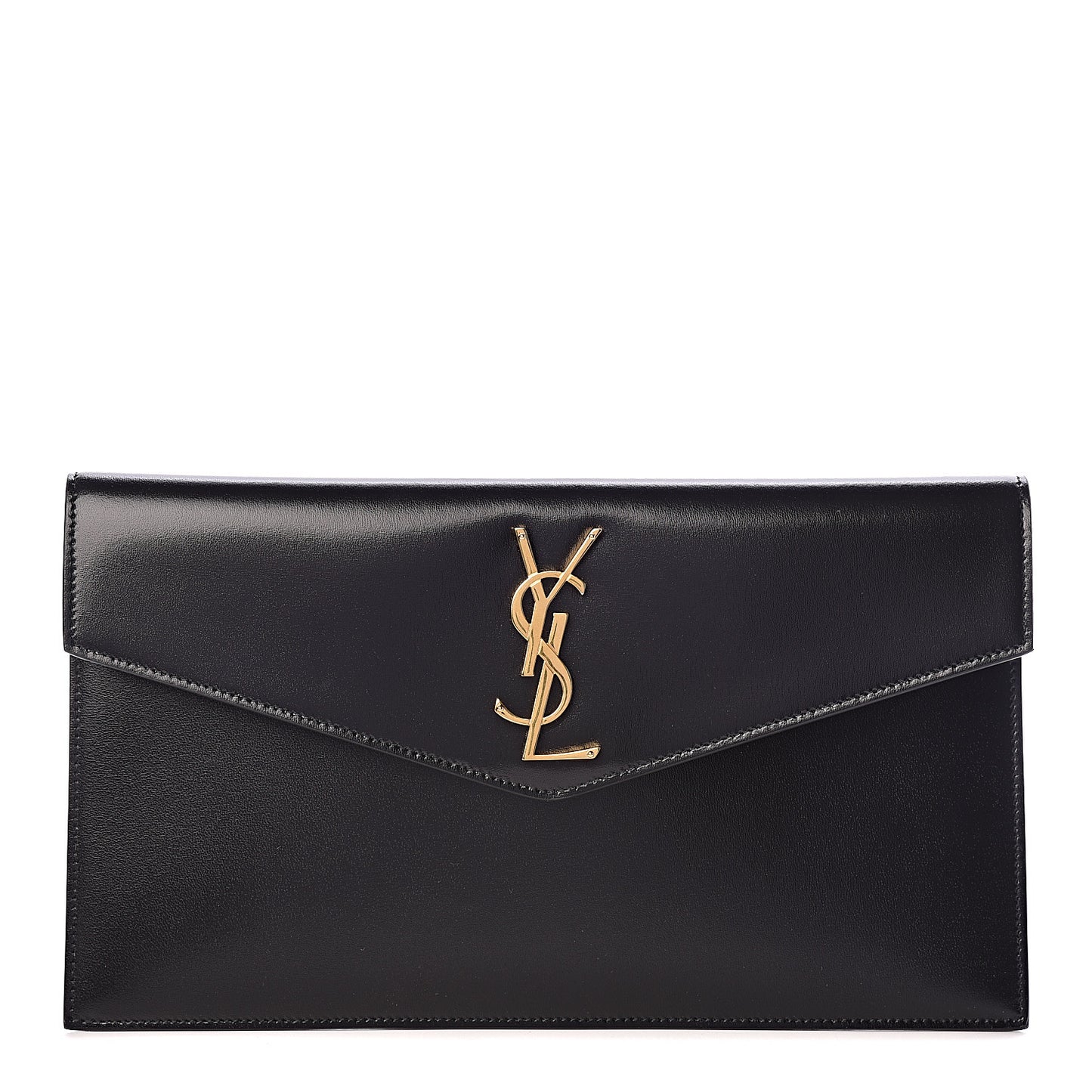 Smooth Shiny Calfskin Monogram Uptown Pouch Black