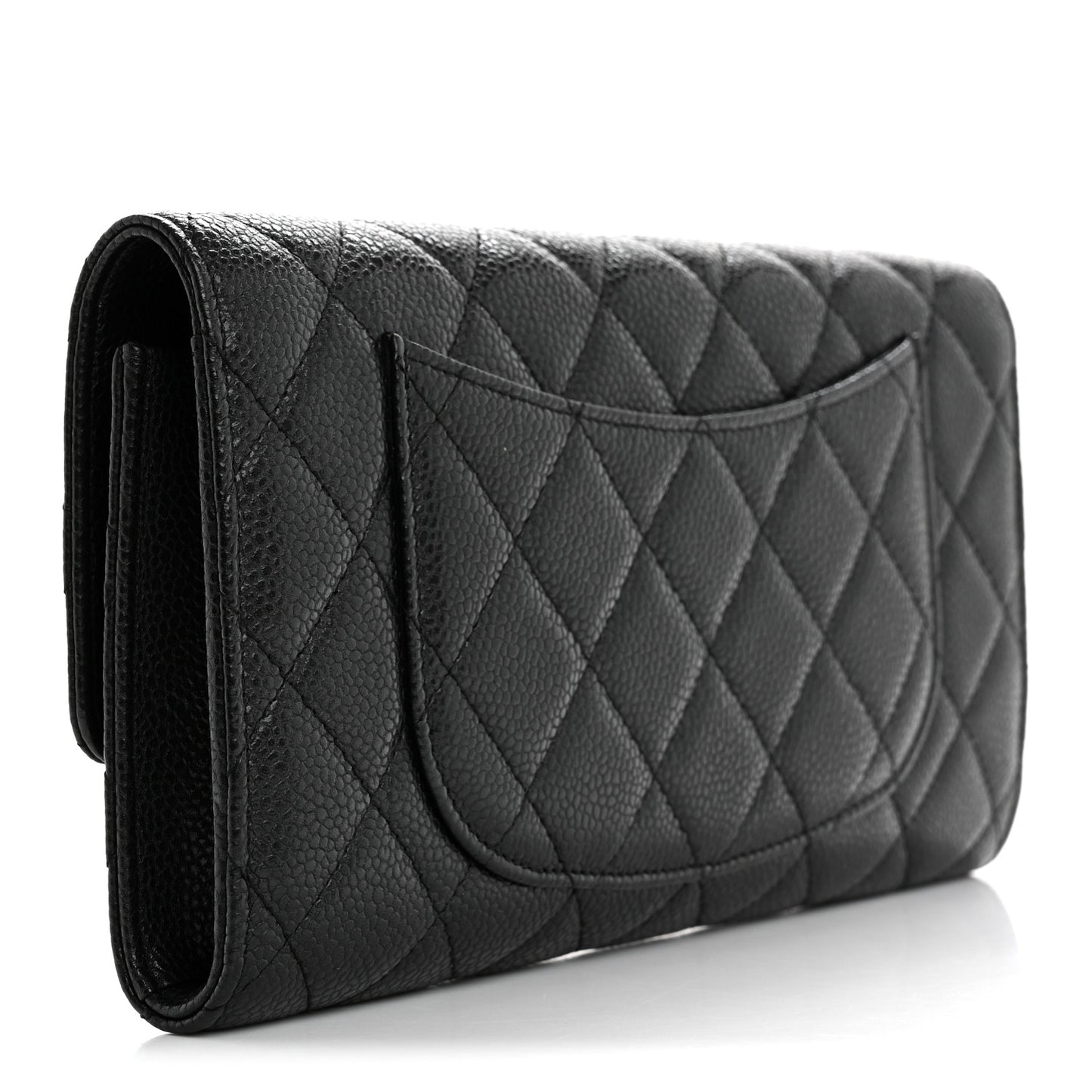 Caviar Quilted Travel Wallet Black