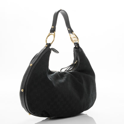 Gucci Monogram Medium Interlocking Hobo Black 3 of 7