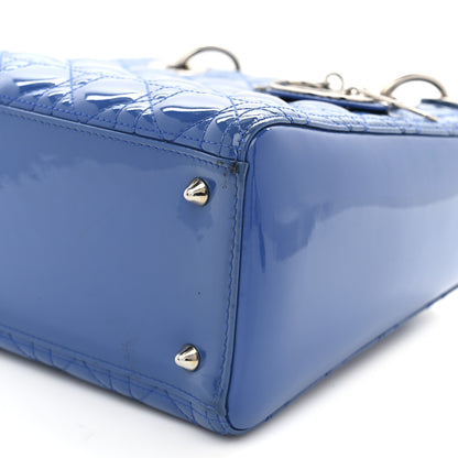 Christian Dior Patent Cannage Medium Lady Dior Blue 10 of 11