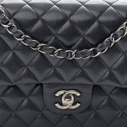 Chanel Caviar Quilted Medium Double Flap Navy 7 of 11