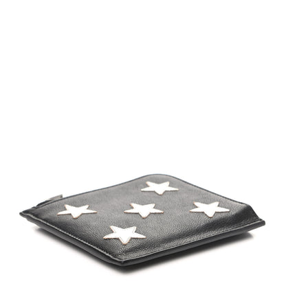 Saint Laurent Calfskin 5 Fragments Stars Zipped Coin Pouch Wallet Black 4 of 6