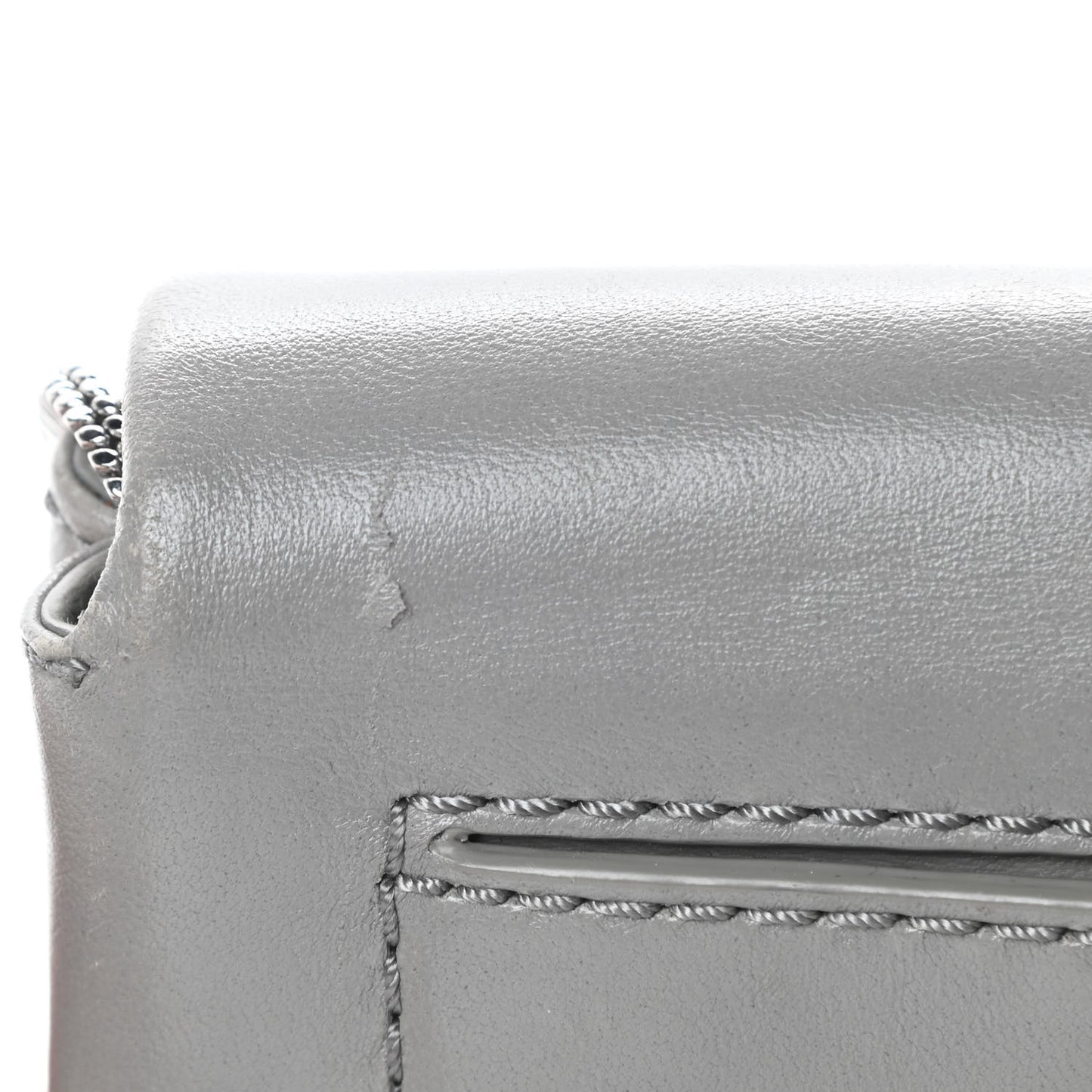 Calfskin Alix Soft Flap Clutch Grey