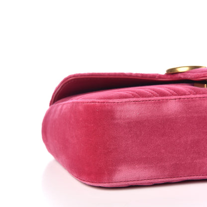 Gucci Velvet Matelasse Small GG Marmont Shoulder Bag Light Raspberry Rose 8 of 9