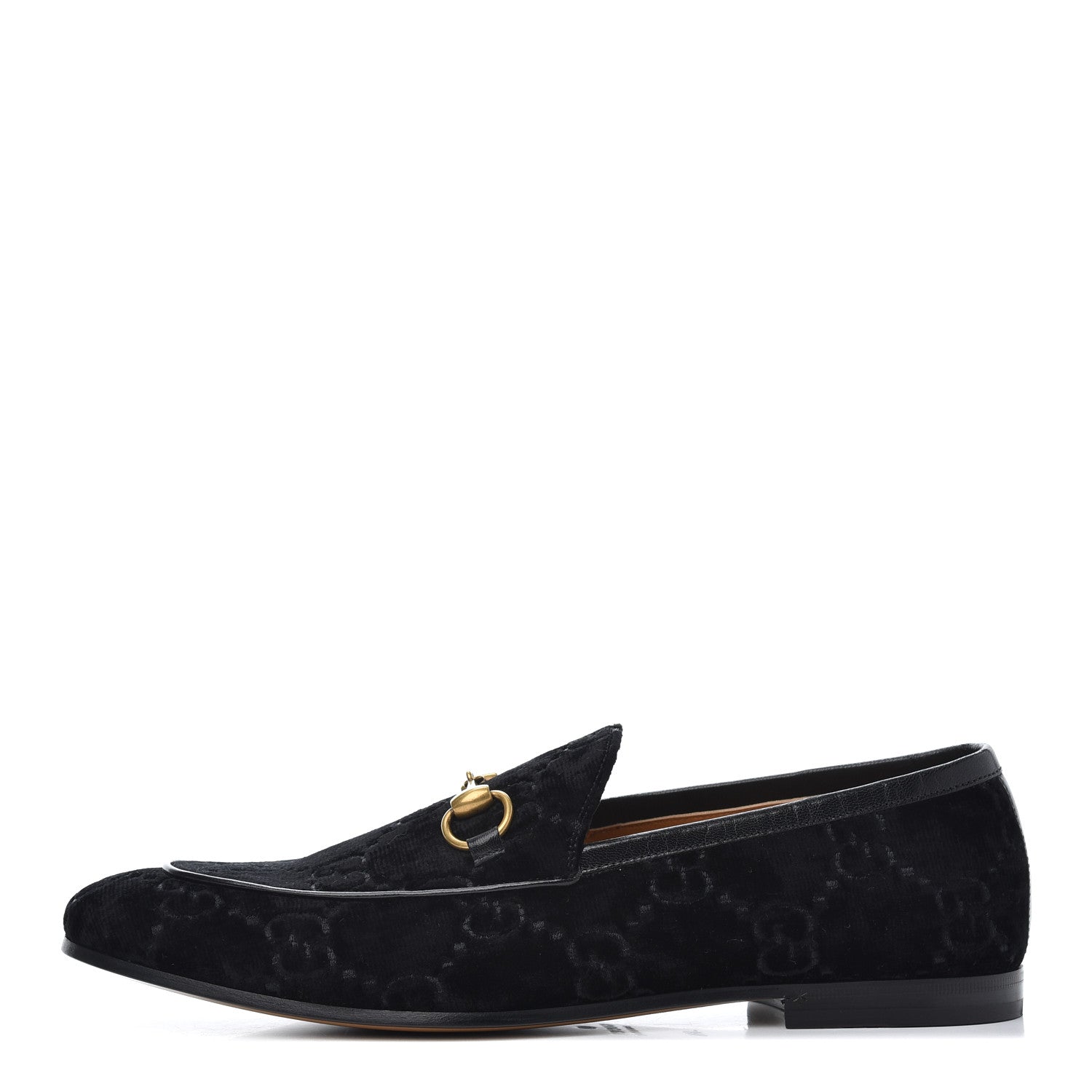 Gucci Velvet GG Monogram Horsebit Mens Jordaan Loafers 8.5 Blue 1 of 14