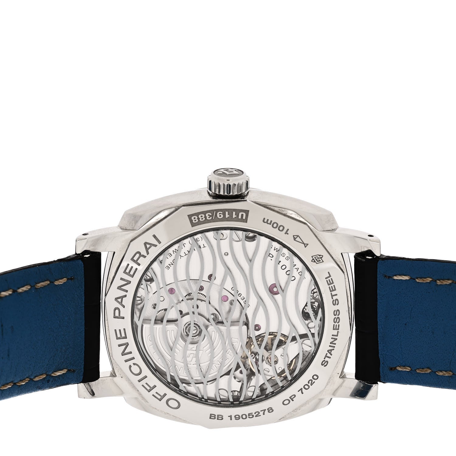 Panerai Stainless Steel Alligator 42mm Radiomir Automatic Watch Blue PAM00933 4 of 6