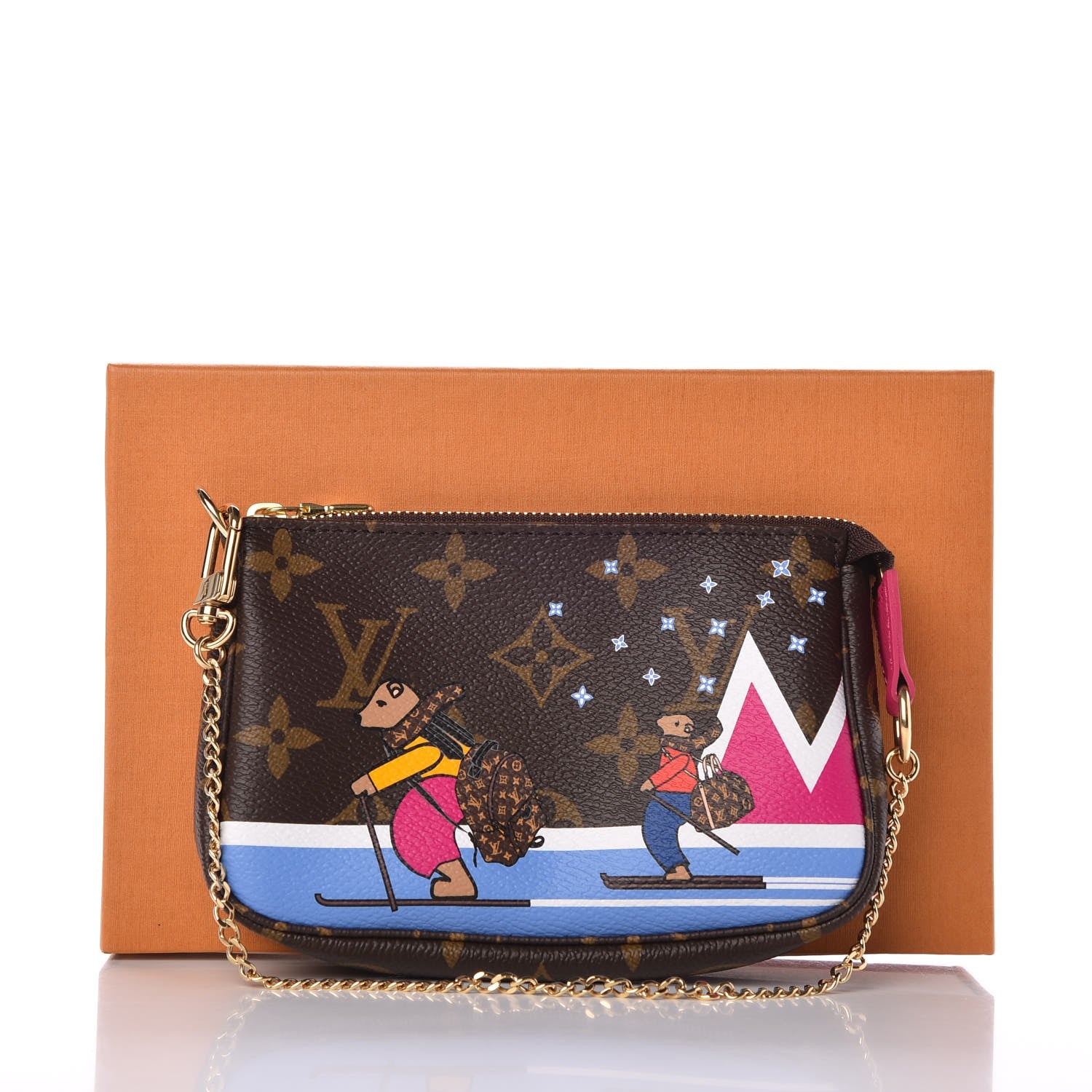 Louis Vuitton Monogram 2018 Christmas Animation Mini Bears Pochette Accessories 8 of 8