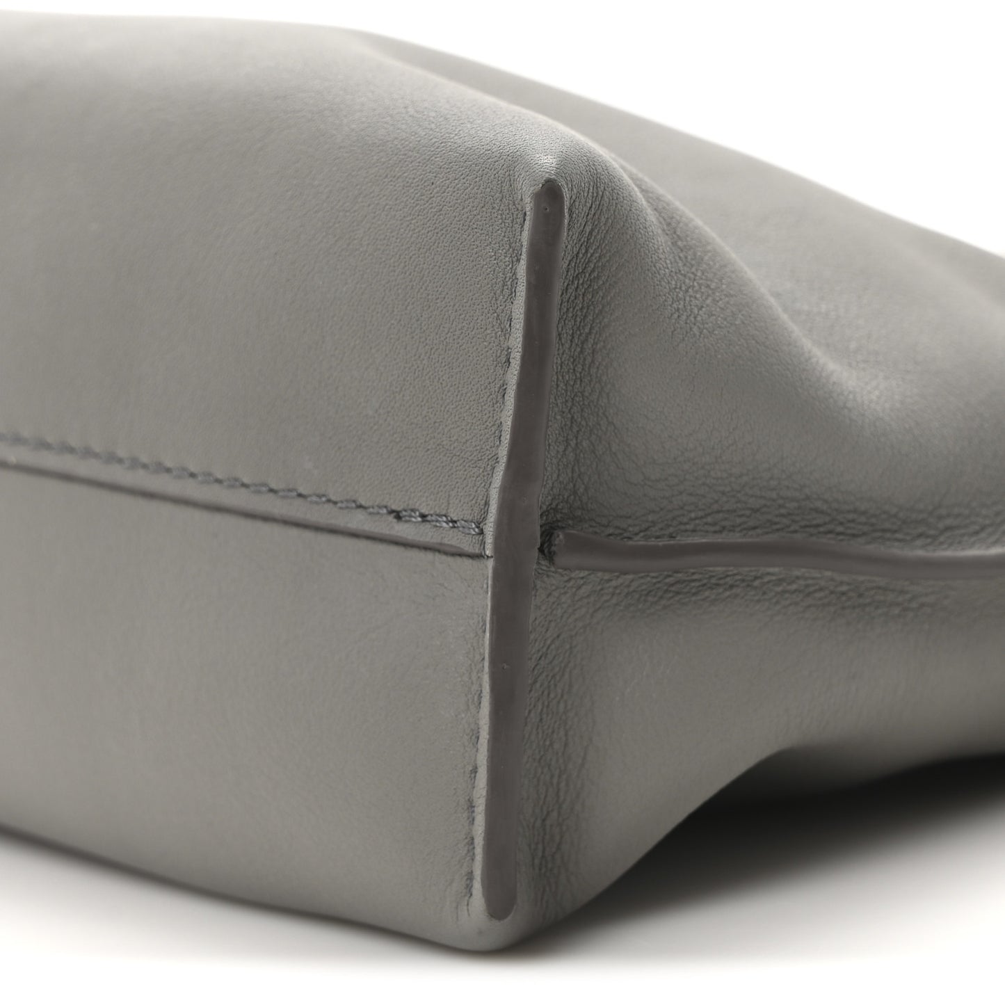 Calfskin Mini Flamenco Knot Clutch Pearl Grey
