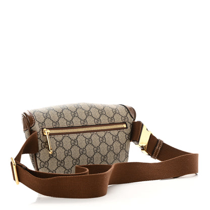 Gucci GG Supreme Monogram Textured Calfskin Retro Interlocking G Belt Bag Beige Ebony Brown Sugar 3 of 16