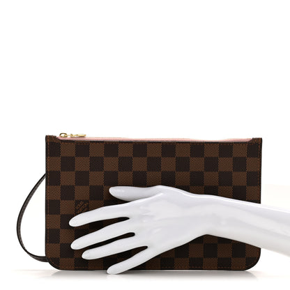 Louis Vuitton Damier Ebene Neverfull MM GM Pochette Rose Ballerine 2 of 9