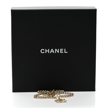 Chanel Crystal Pearl CC Short Necklace Gold 6 of 6