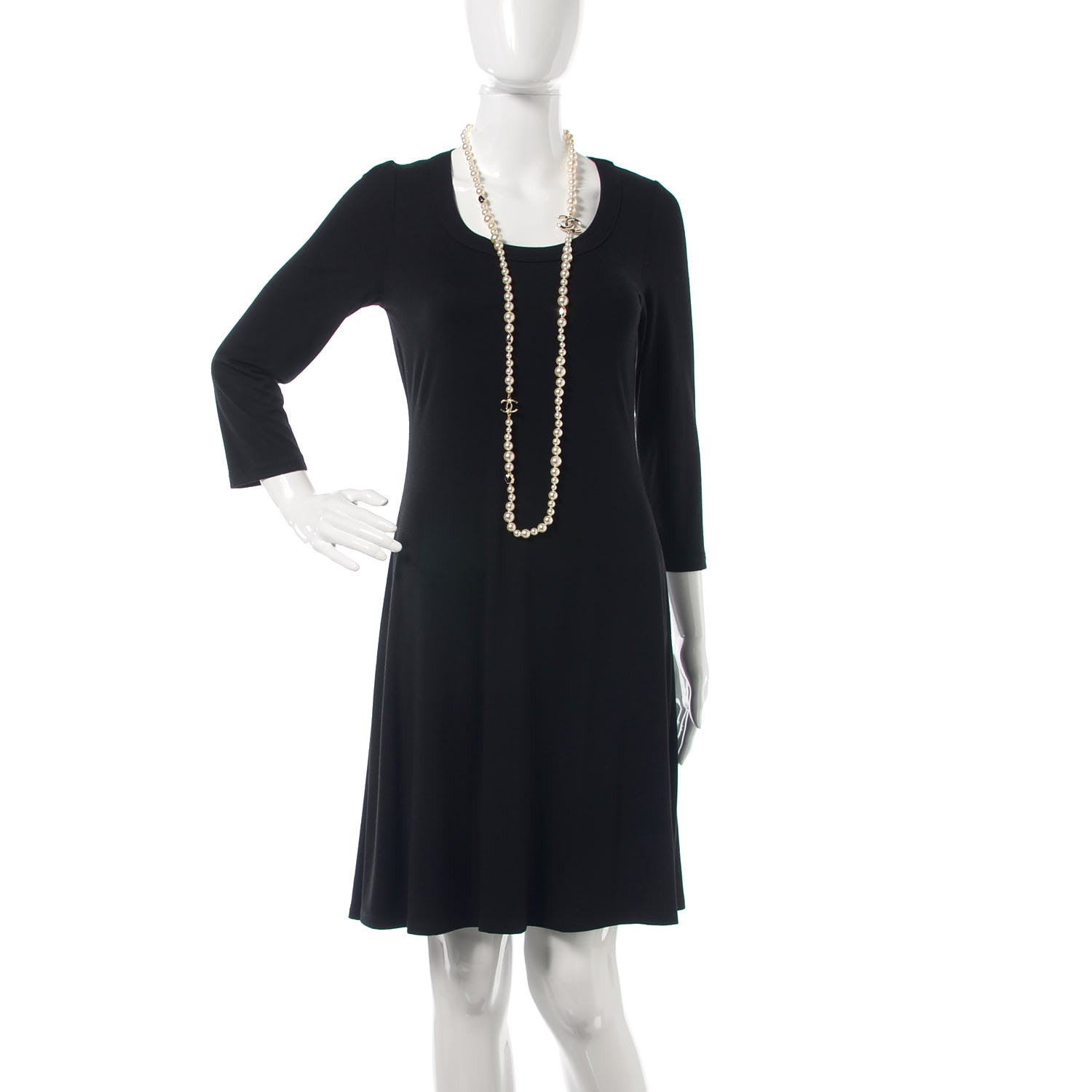 Chanel Resin Pearl Metal CC Long Necklace in Golden Pearly Beige 2 of 6