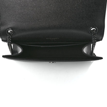 Saint Laurent Grain De Poudre Small Monogram Kate Satchel Black 5 of 11