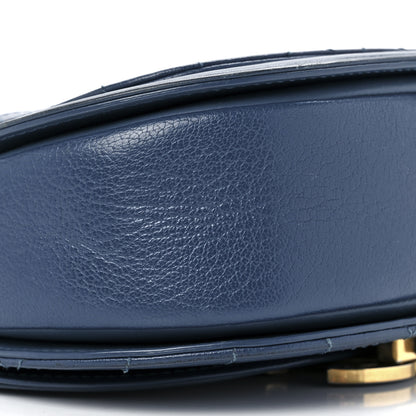 Chanel Shiny Calfskin Goatskin Quilted Small Coco Curve Messenger Flap Navy 11 of 15