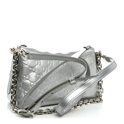 Gucci Shine Guccissima Emblem Small Shoulder Bag Silver 3 of 11