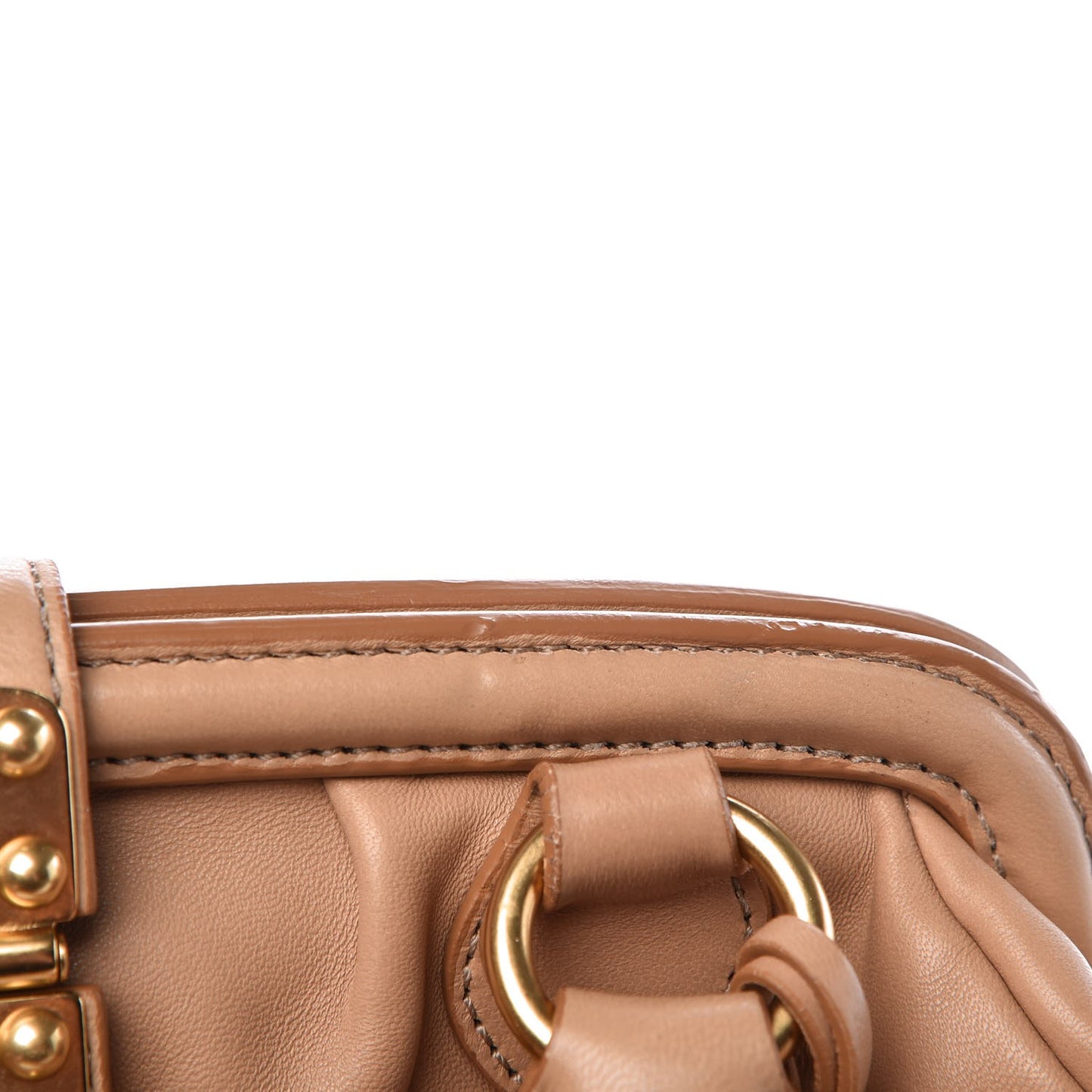 Nappa Matelasse Coffer Frame Tote Beige