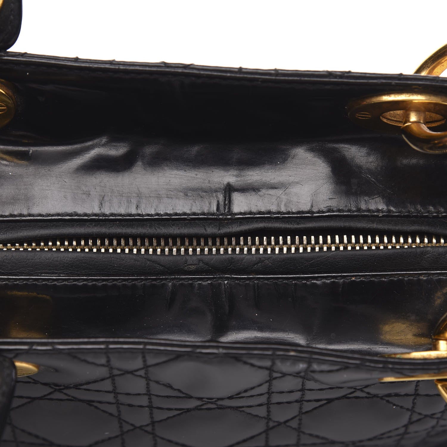 Christian Dior Patent Cannage Medium Lady Dior Black 11 of 14