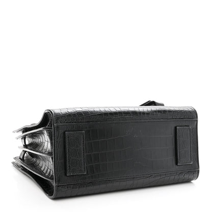 Saint Laurent Calfskin Crocodile Embossed Baby Supple Sac De Jour Black 4 of 10