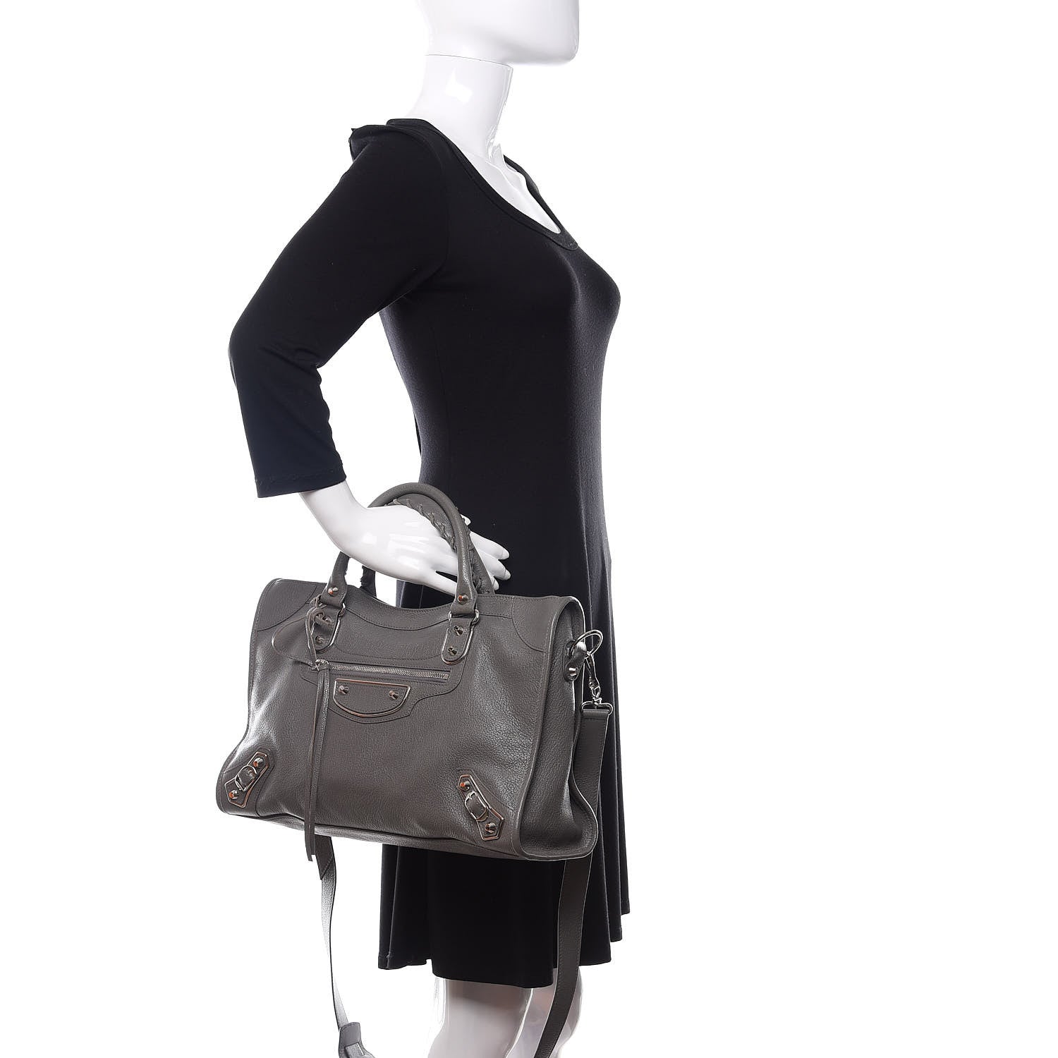 Balenciaga Chevre Silver Metallic Edge Hardware City Gris Acier 3 of 11