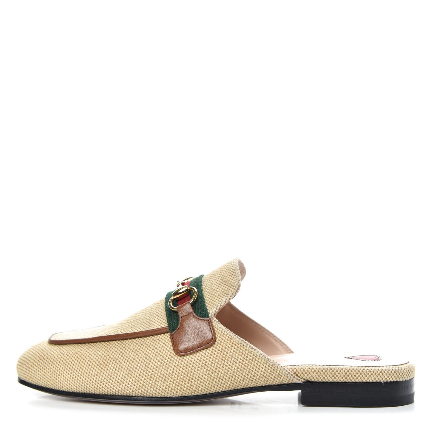 Canvas Vintage Charlotte Web Princetown Slippers 36 Sand Cuir