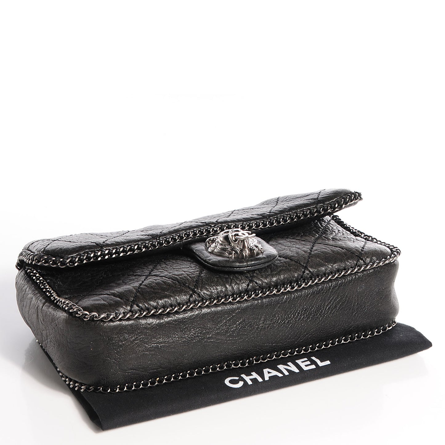 Leather Leo Lion Medium Flap Black