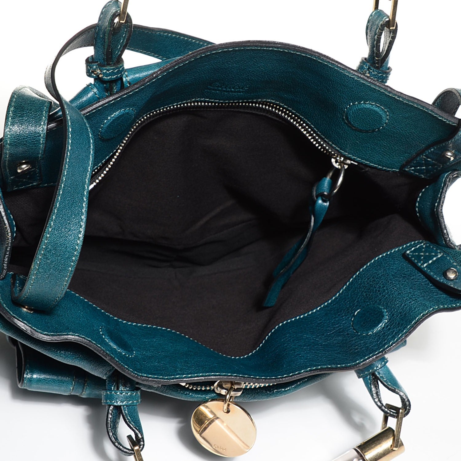 Chloe Sheepskin Saskia Satchel Aqua Fresh 5 of 10