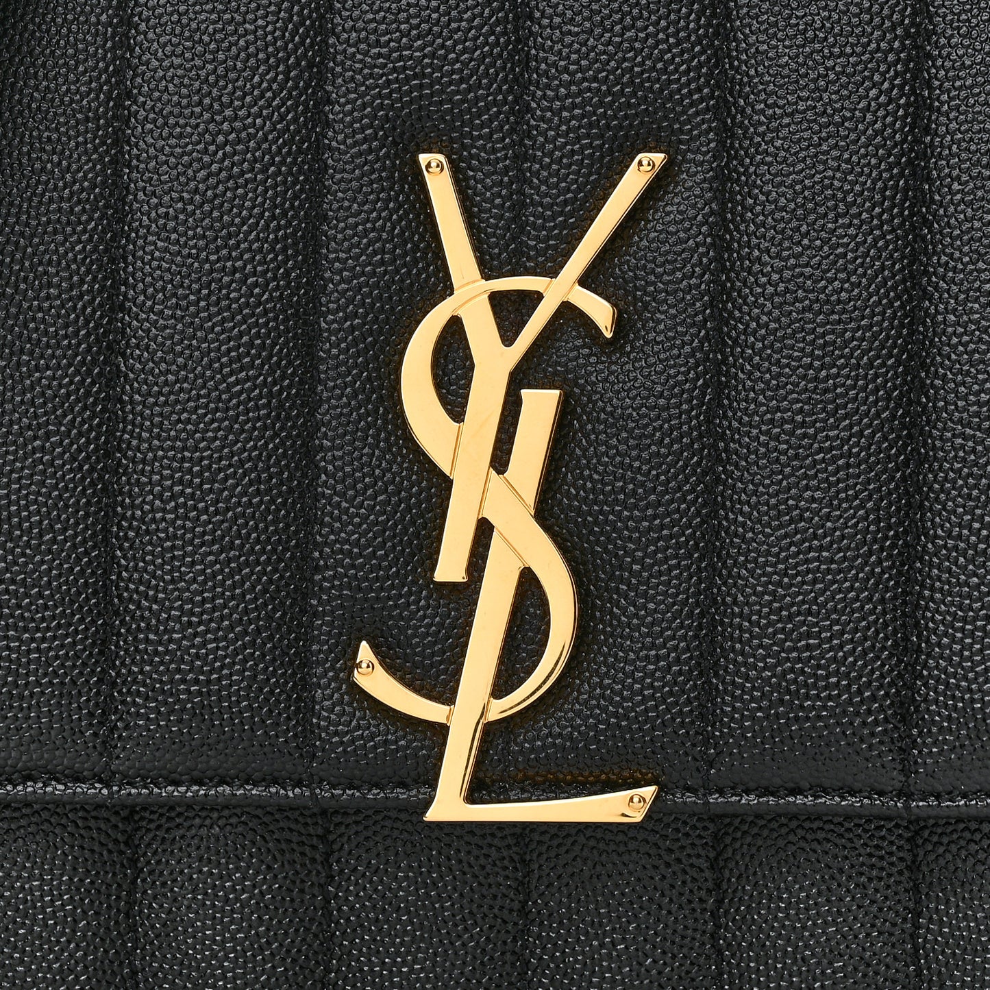 Grain De Poudre Matelasse Monogram Medium Vicky Chain Bag Black