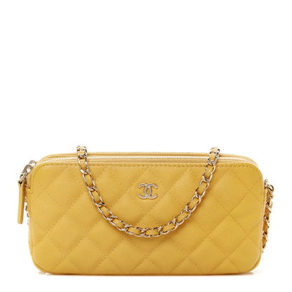Chanel Caviar Quilted Small Clutch With Chain Yellow 1 of 12