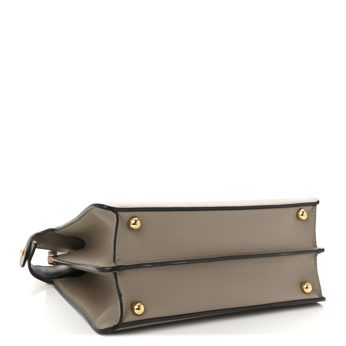 Vitello Seta Shiny Nappa Plexiglass Bi-Color Small Peekaboo I SEE U Satchel Tartaruga Black