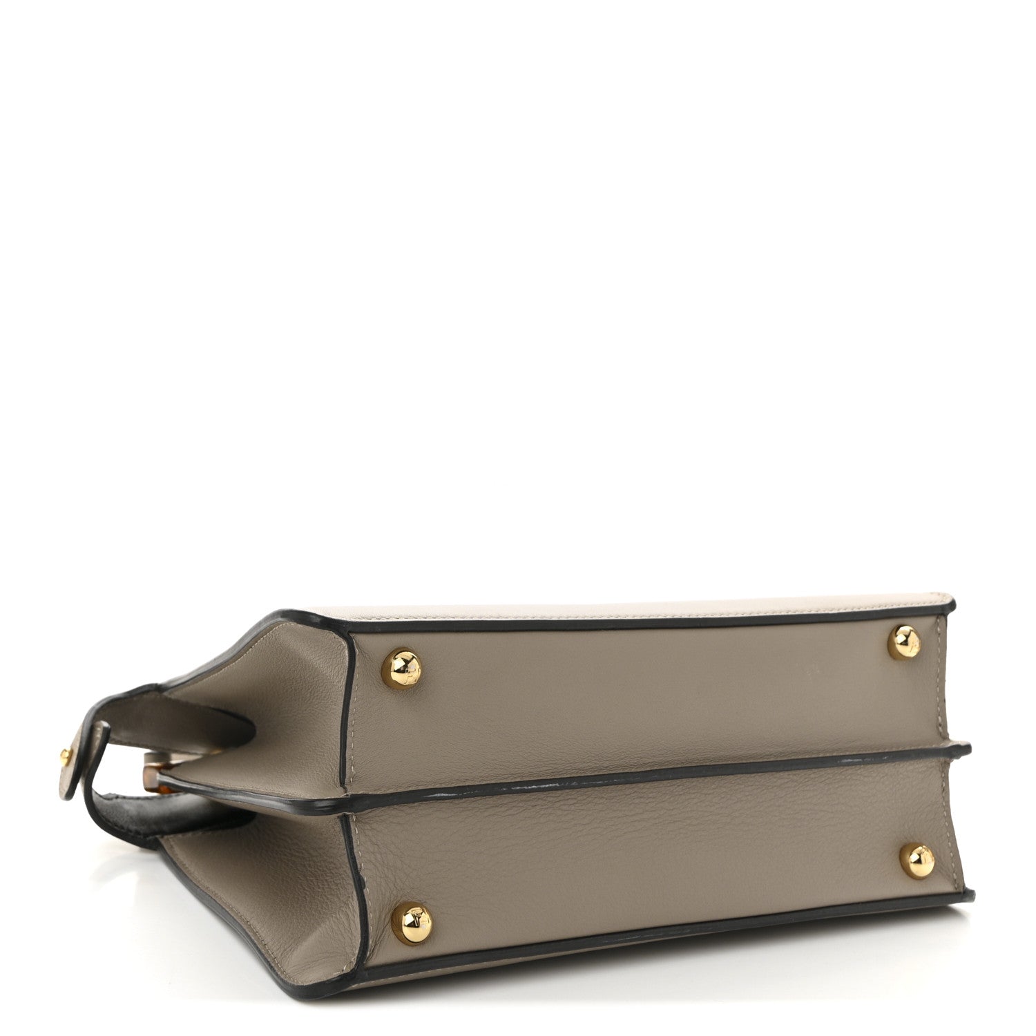 Fendi Vitello Seta Shiny Nappa Plexiglass Bi-Color Small Peekaboo I SEE U Satchel Tartaruga Black 4 of 11