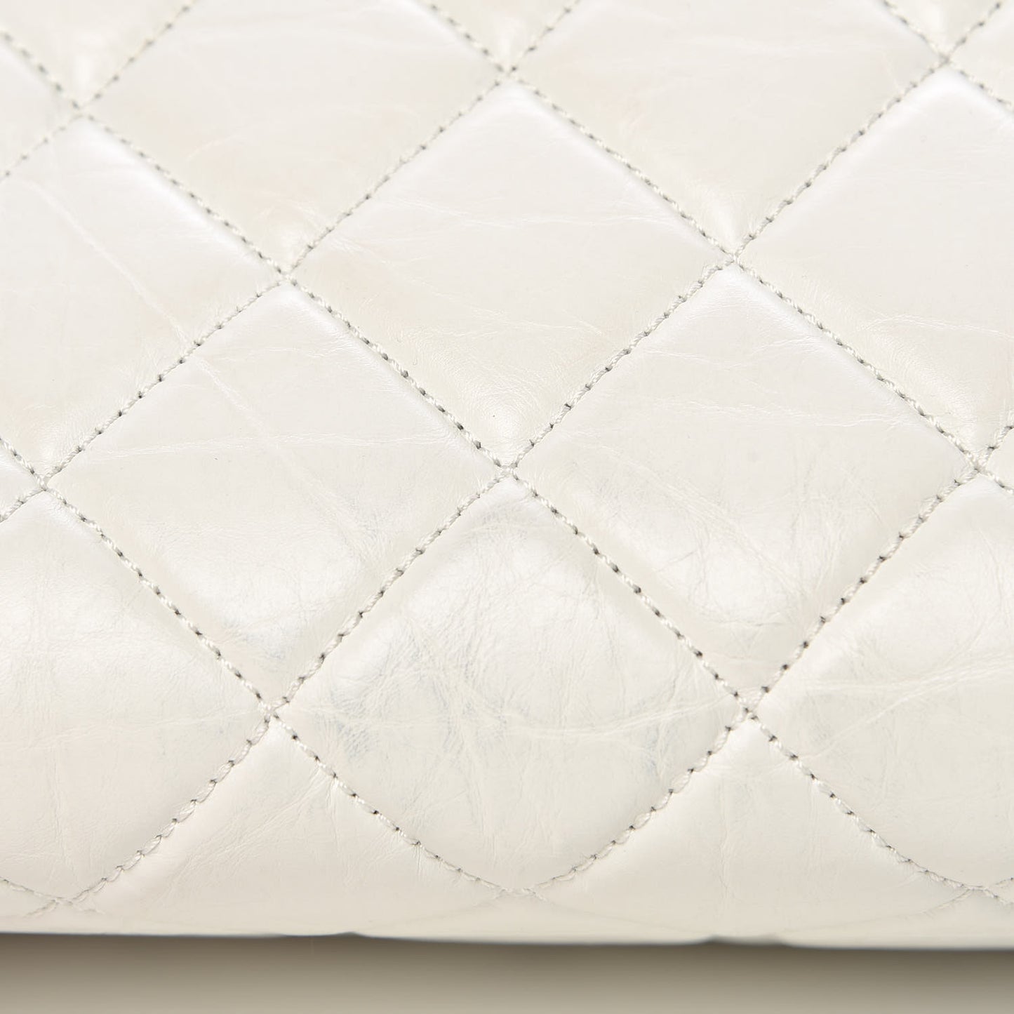 Aged Calfskin Quilted Medium Just Mademoiselle Bowling Bag White