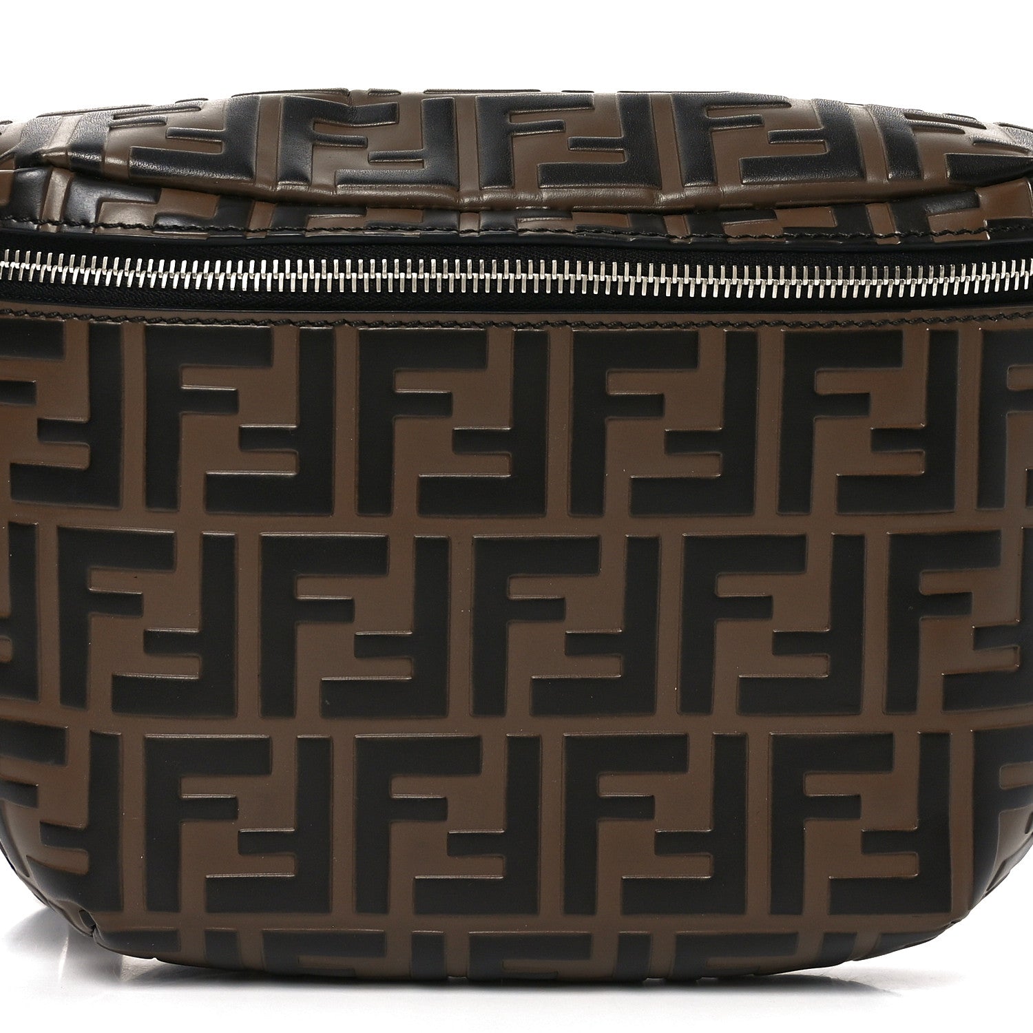 Fendi Vitello Century Bi-Color FF 1974 Embossed Belt Bag Maya Black 8 of 10