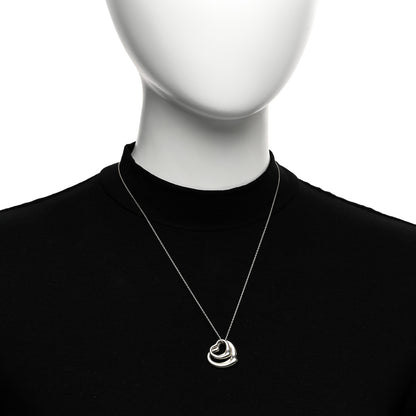 Tiffany Sterling Silver Elsa Peretti Double Open Heart Pendant Necklace 2 of 4