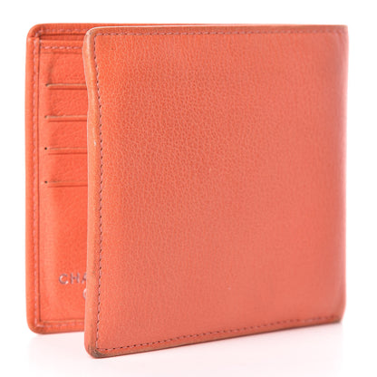 Chanel Goatskin Camellia Embossed Bi-Fold Wallet Coral 3 of 12