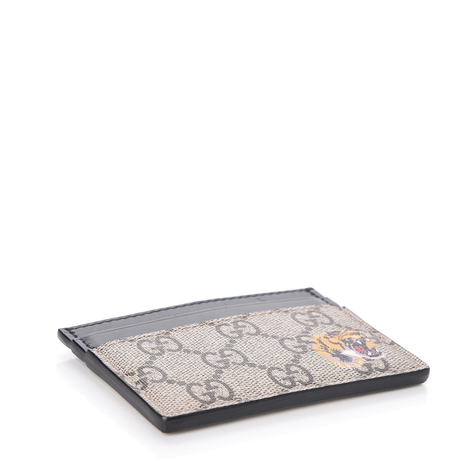 Gucci GG Supreme Monogram Tiger Print Card Holder Black 4 of 6