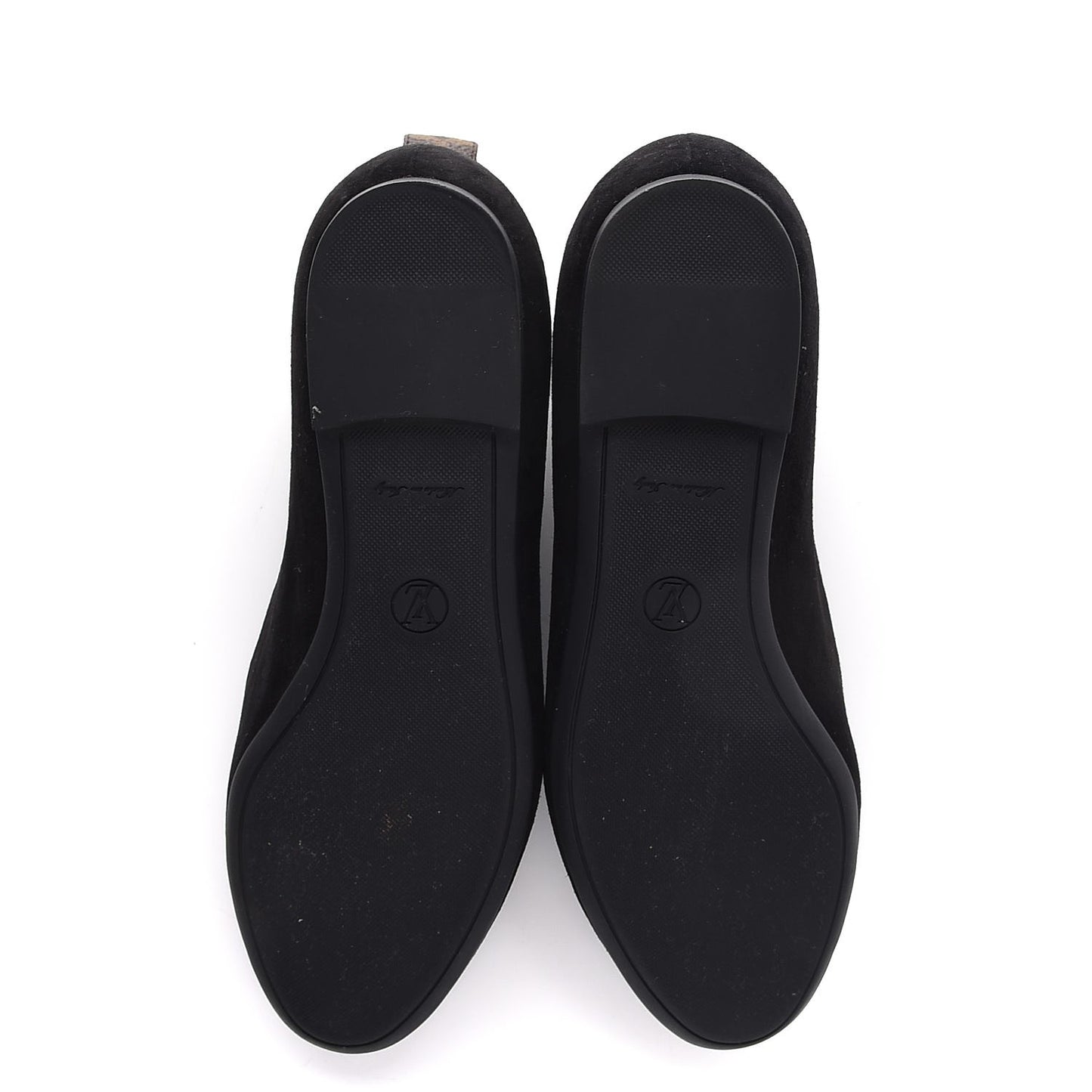 Suede Monogram Uniformes Ballet Flats 36 Black