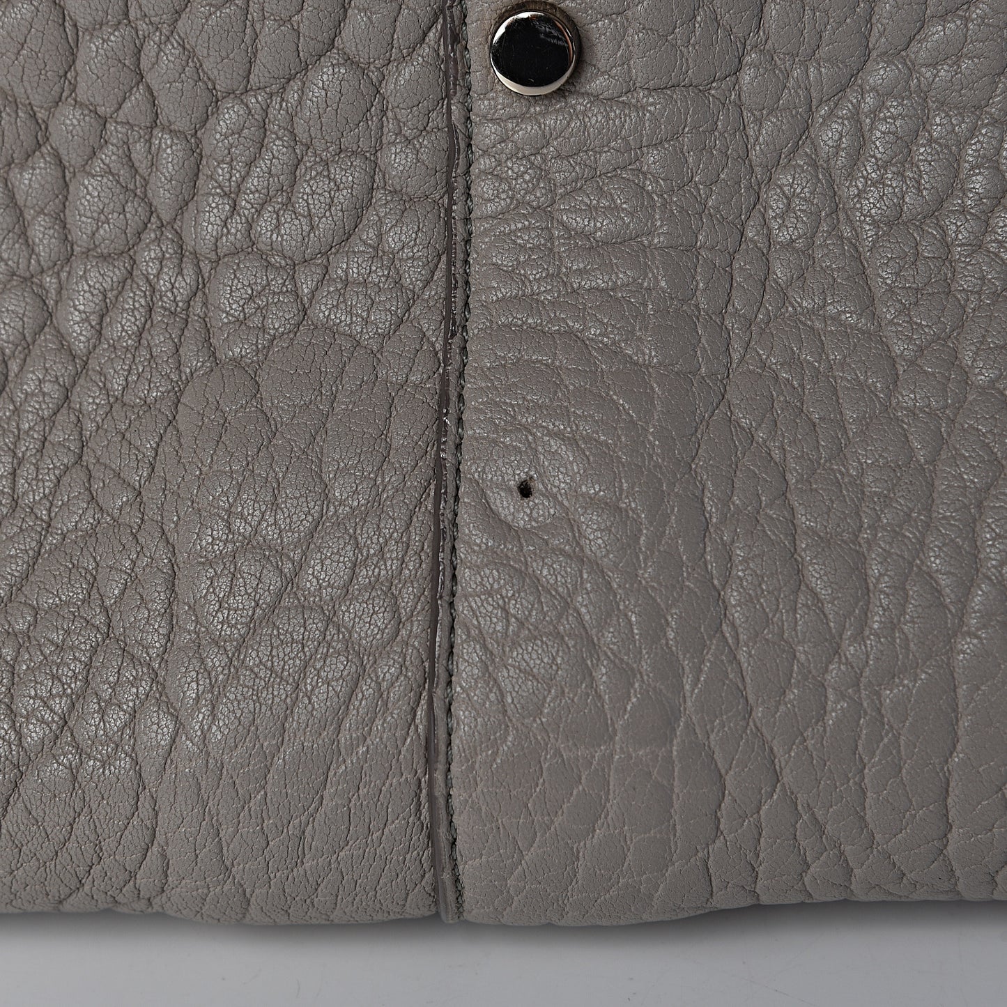 Grained Calfskin Studded Lockett Shopper Tote Moonstone