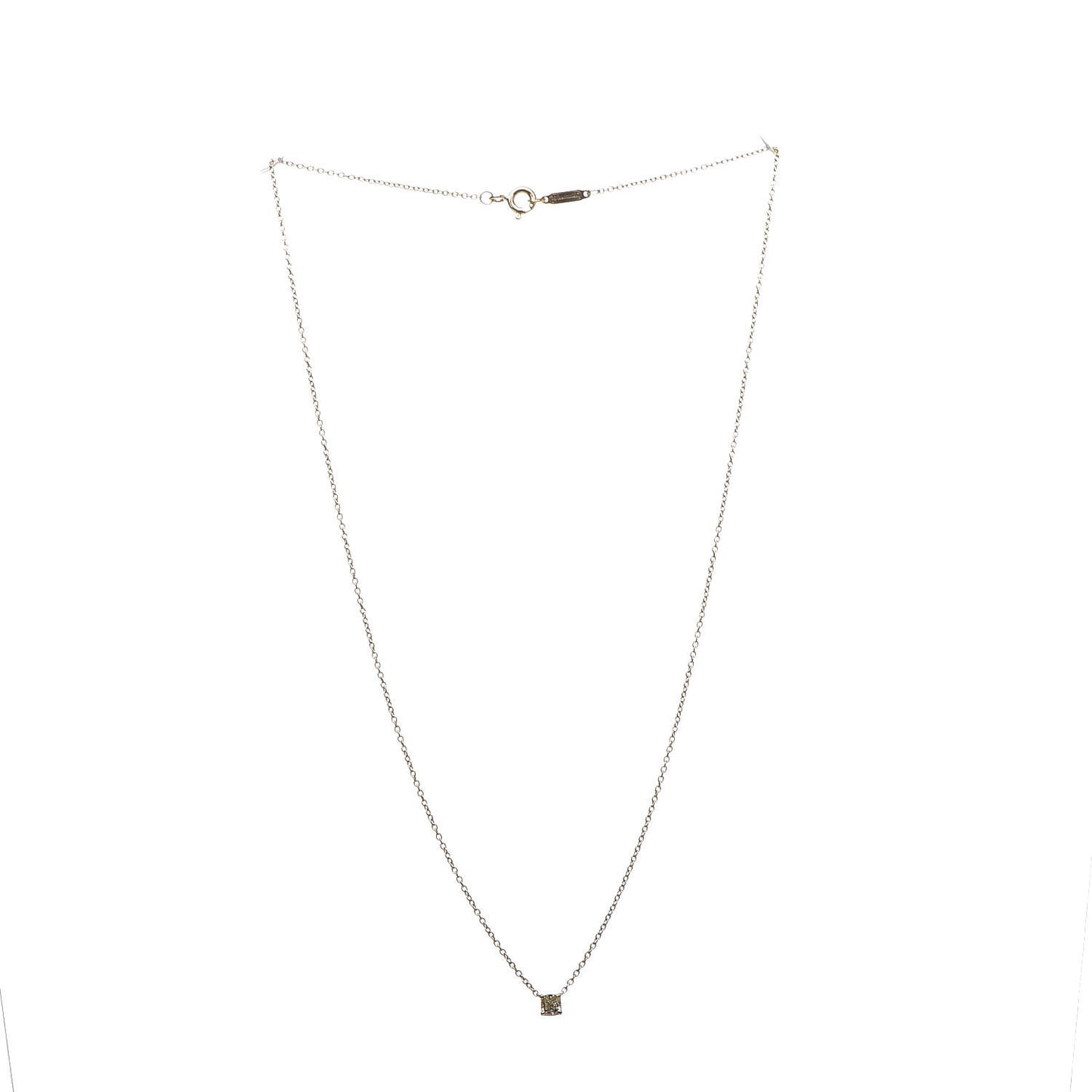 18K Yellow Gold Yellow Diamond .18ct Solitaire Pendant Necklace