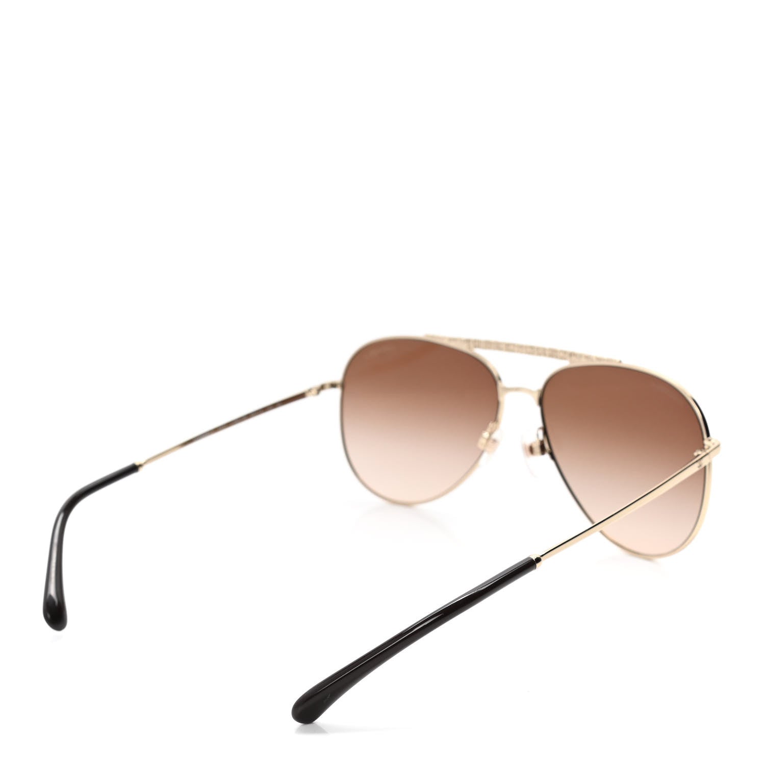Chanel Aviator Metallic Pilot Sunglasses 4231 Gold 4 of 4