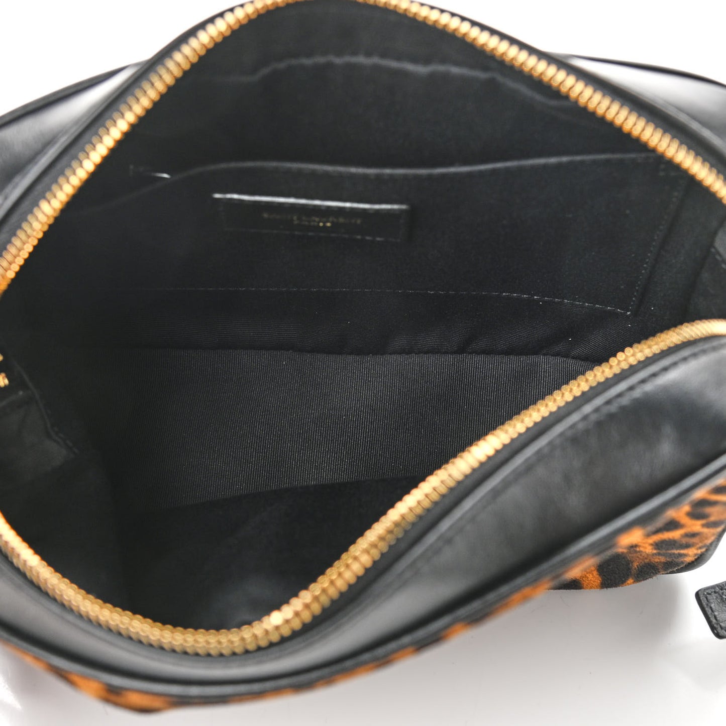 Calfskin Leopard Print Monogram Lou Camera Bag Black