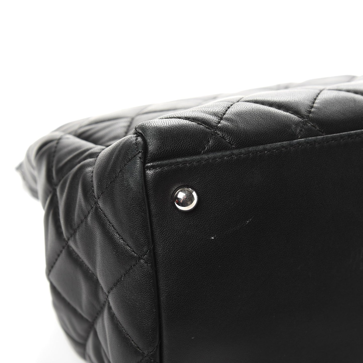 Lambskin Quilted 7 Large Tote Black