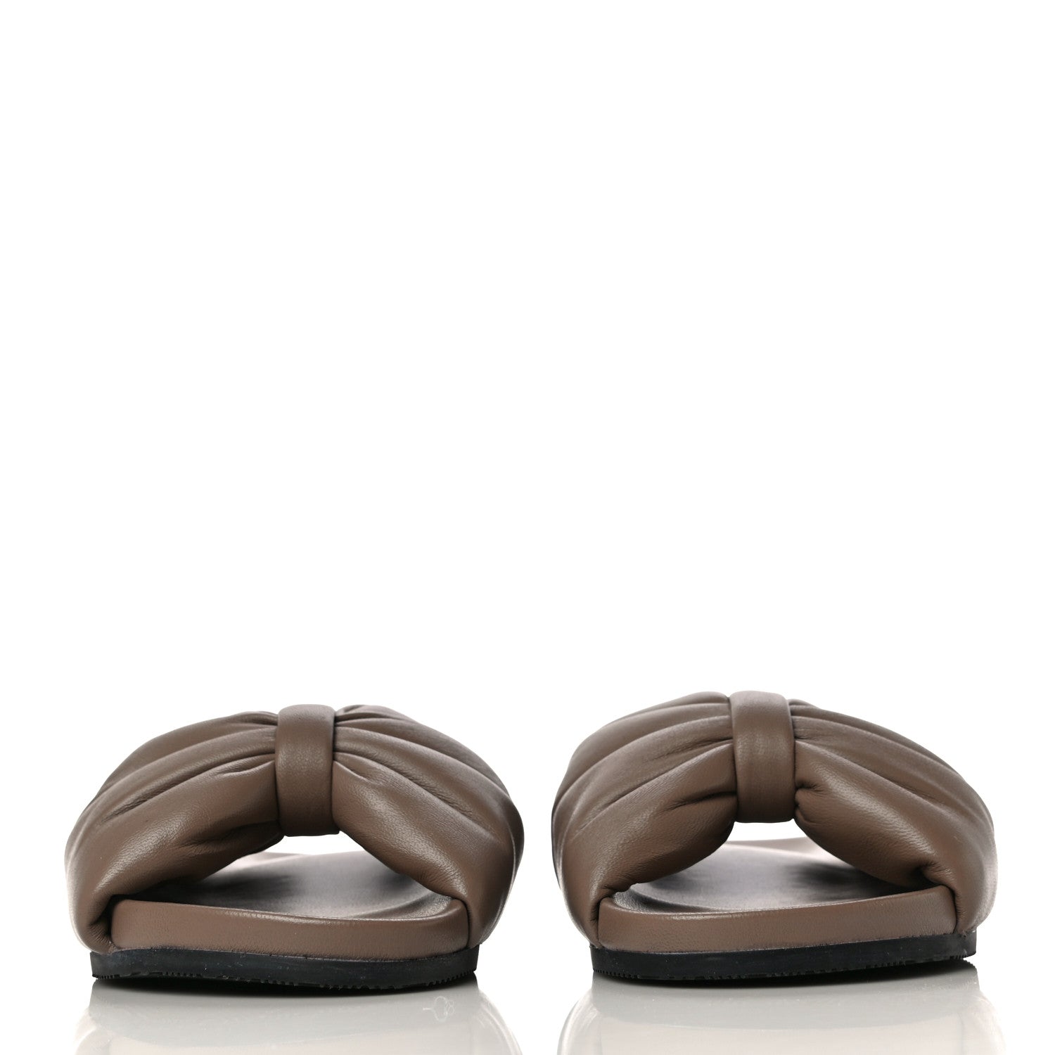 Balenciaga Smooth Nappa Logo Puffy Slide Sandals 37 Mink Grey White 2 of 10