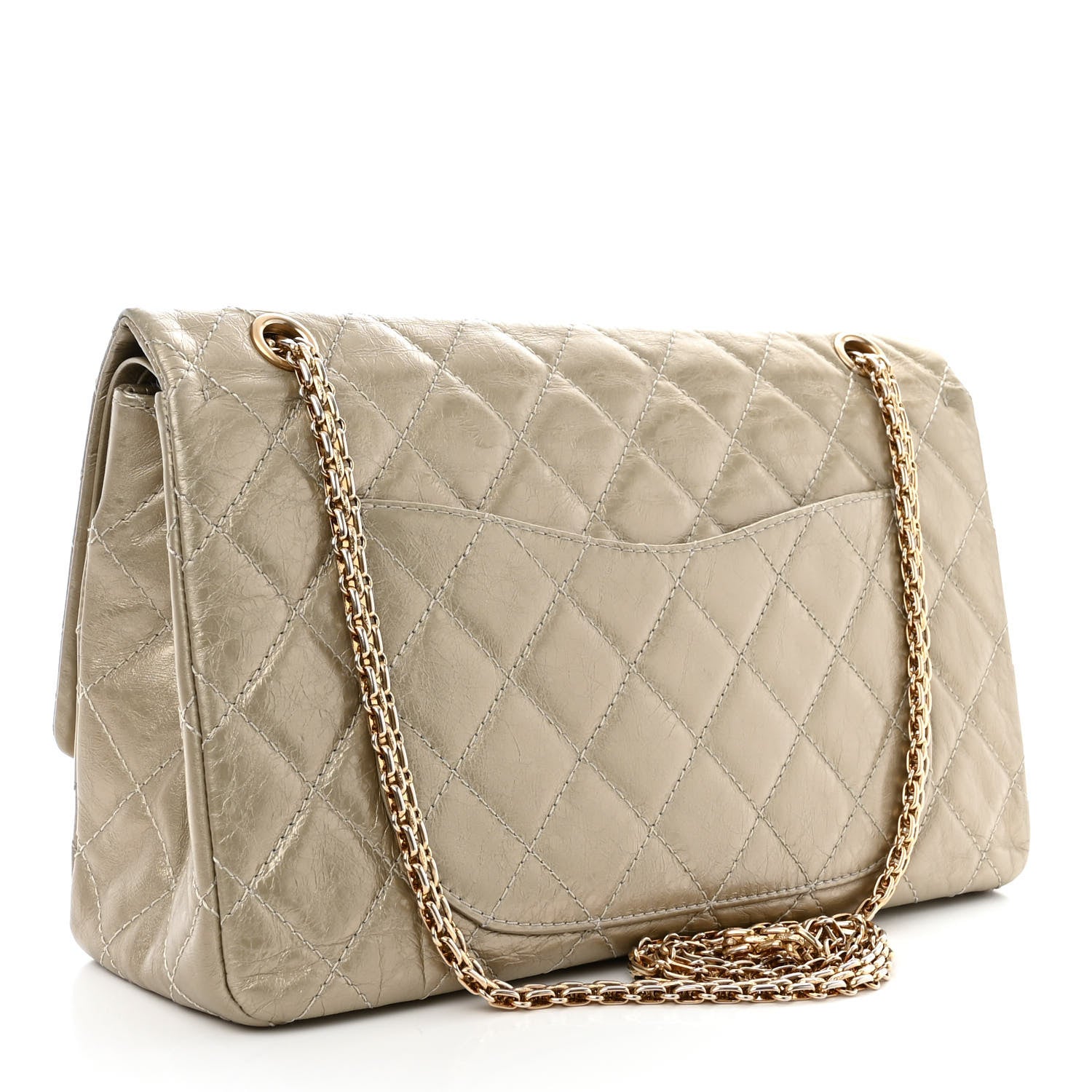 Chanel Metallic Aged Calfskin Quilted 2.55 Reissue 227 Flap Pale Gold 3 of 14