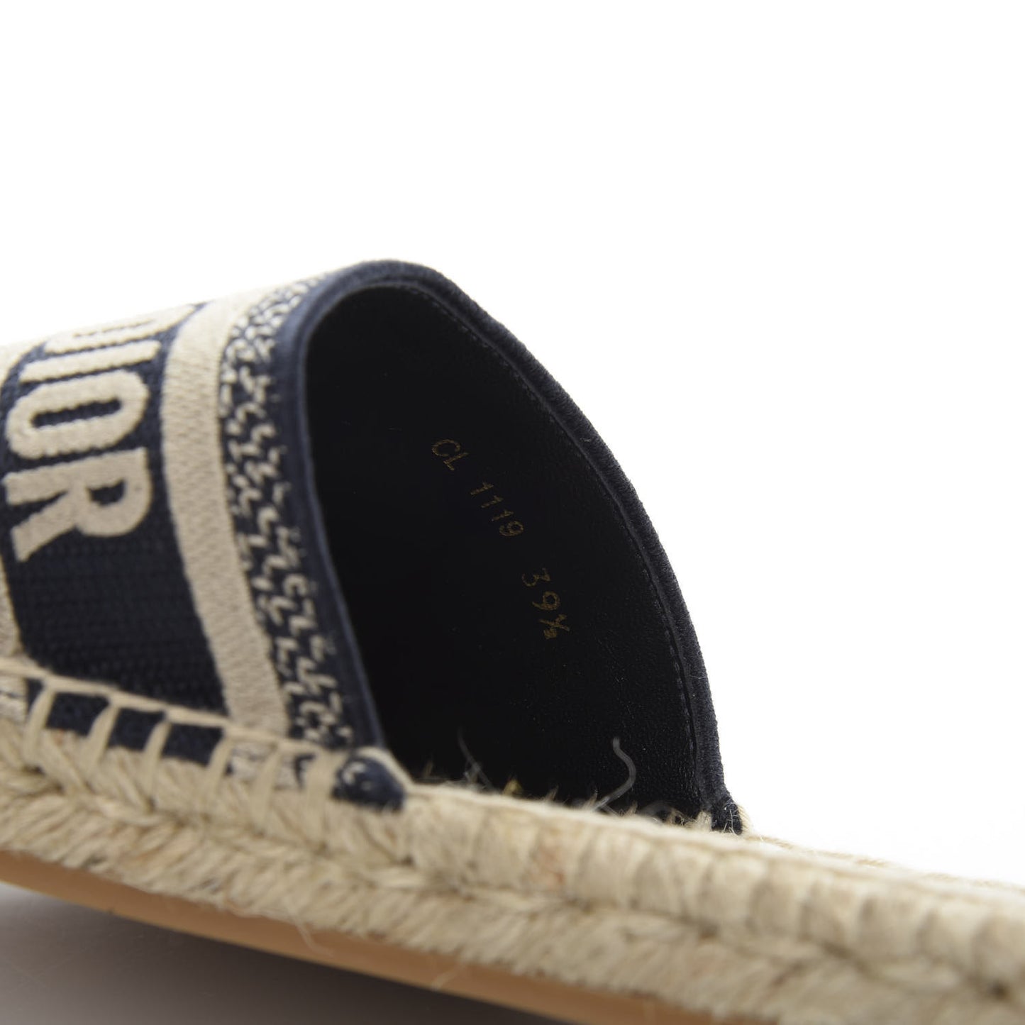 Oblique Embroidered Granville Espadrille 15mm Slippers 39.5 Deep Blue