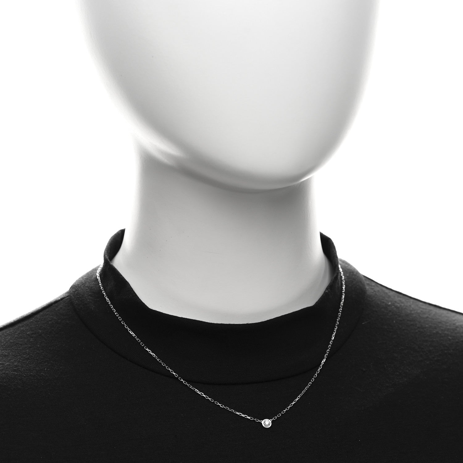 Cartier 18K White Gold Diamond SM D'Amour Pendant Necklace 2 of 4