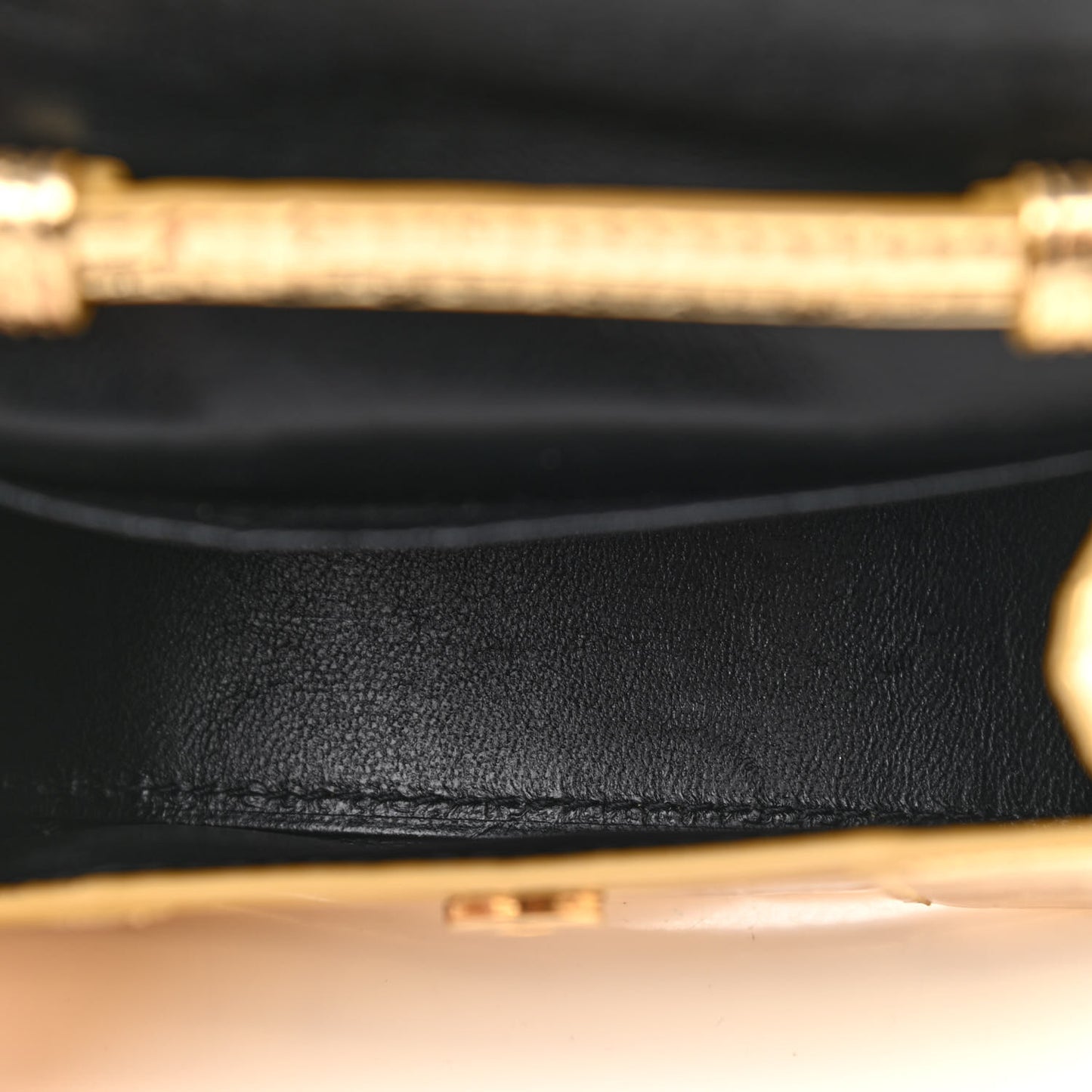 Metallic Calfskin Crocodile Embossed Hourglass Top Handle Bag Mini Gold